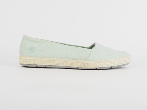 Womens Timberland Casco Bay Canvas A1AFE Mint Green Textile Slip On Canvas Shoes