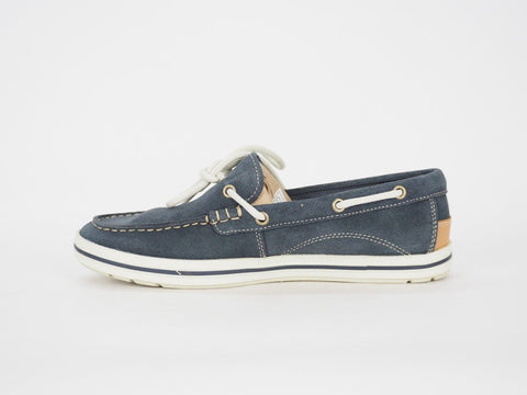 Womens Timberland EK Cascobay 3953R Navy Blue Lace Up Flats Slip On Boat Shoes - London Top Style
