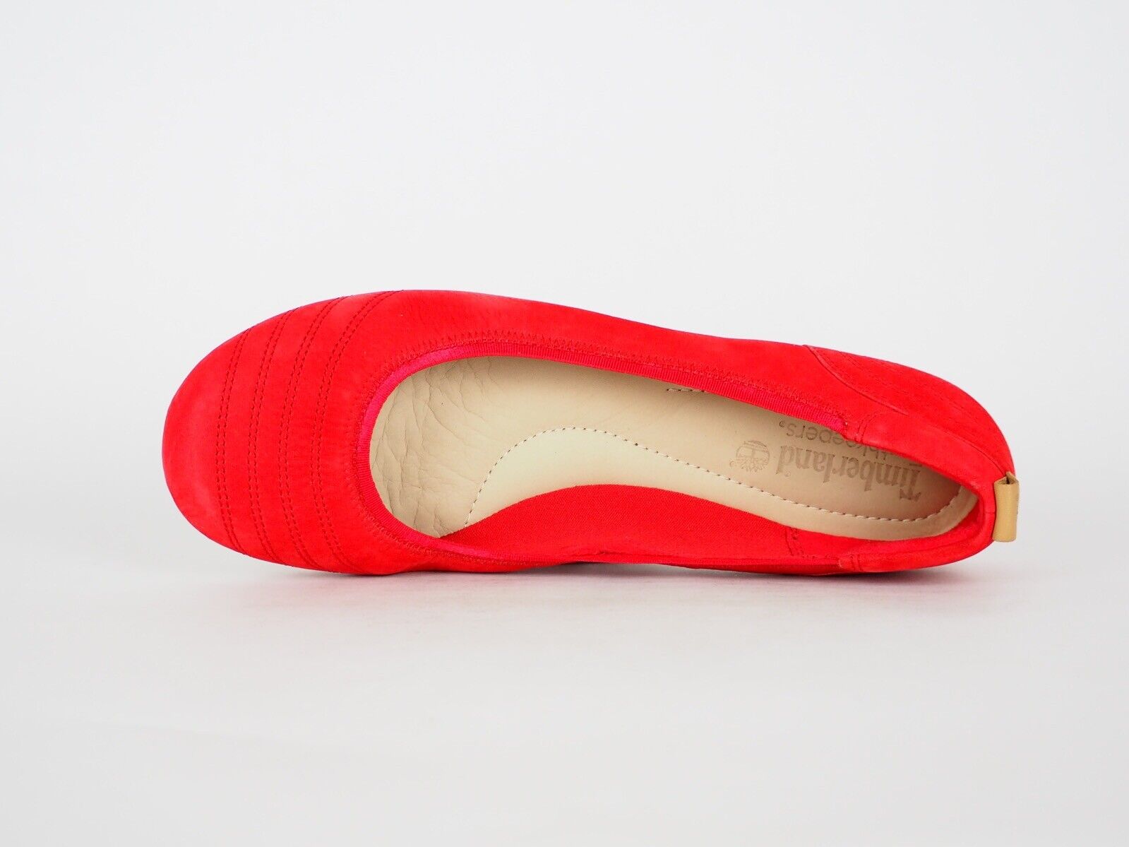Womens Timberland EK Elsworth 8941R Red Suede Slip On Ballerina Shoes - London Top Style