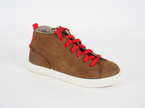 Infants Timberland Earthkeepers A15JJ Brown Leather Zip Up Casual Kids Trainers