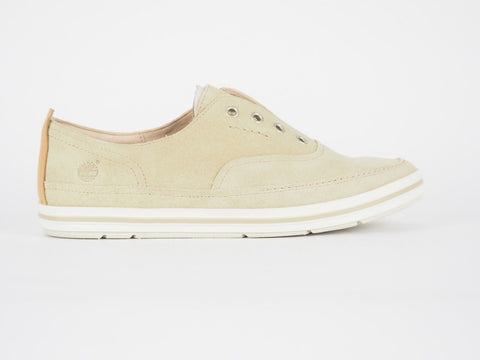 Womens Timberland Cascbay 8844R Beige Leather Laceless Loafer Flats Casual Shoes