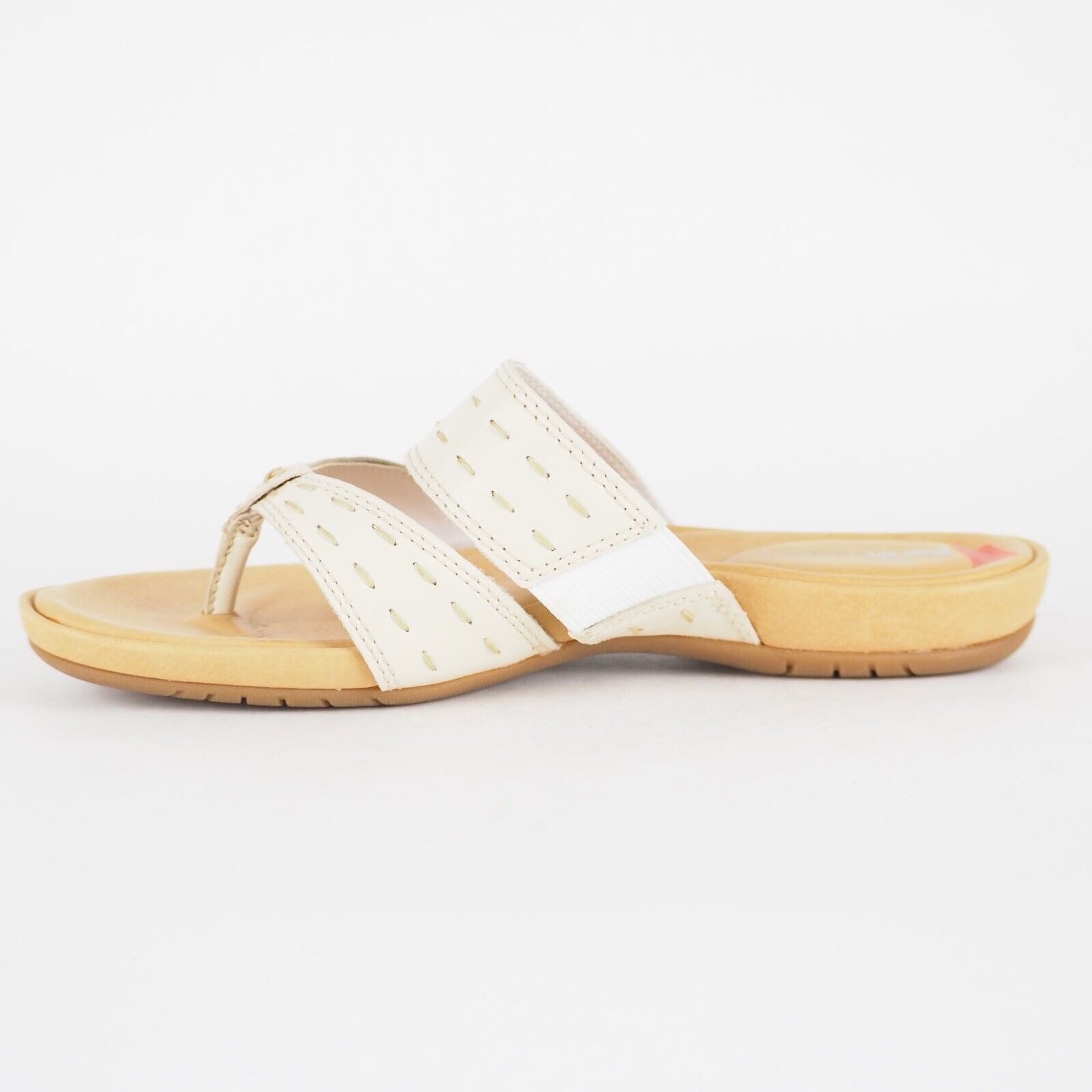Womens Timberland Pleasant Bay 25634 White Leather Slip On Thong Sandals