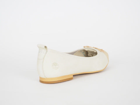 Womens Timberland Rae Lake A1WED White Leather Elegant Ballerina Flat Shoes - London Top Style