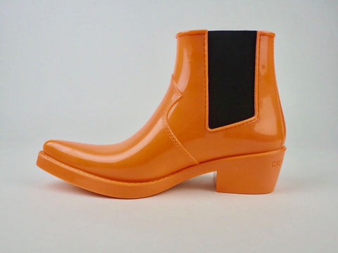 Womens Calvin Klein Carol Rubber R0746 Orange Tiger Heeled Chelsea Boots