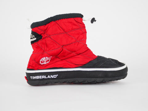 Mens Timberland Radler Mid Camp 2034R Red Black Fabric Pull On Fold Away Boots
