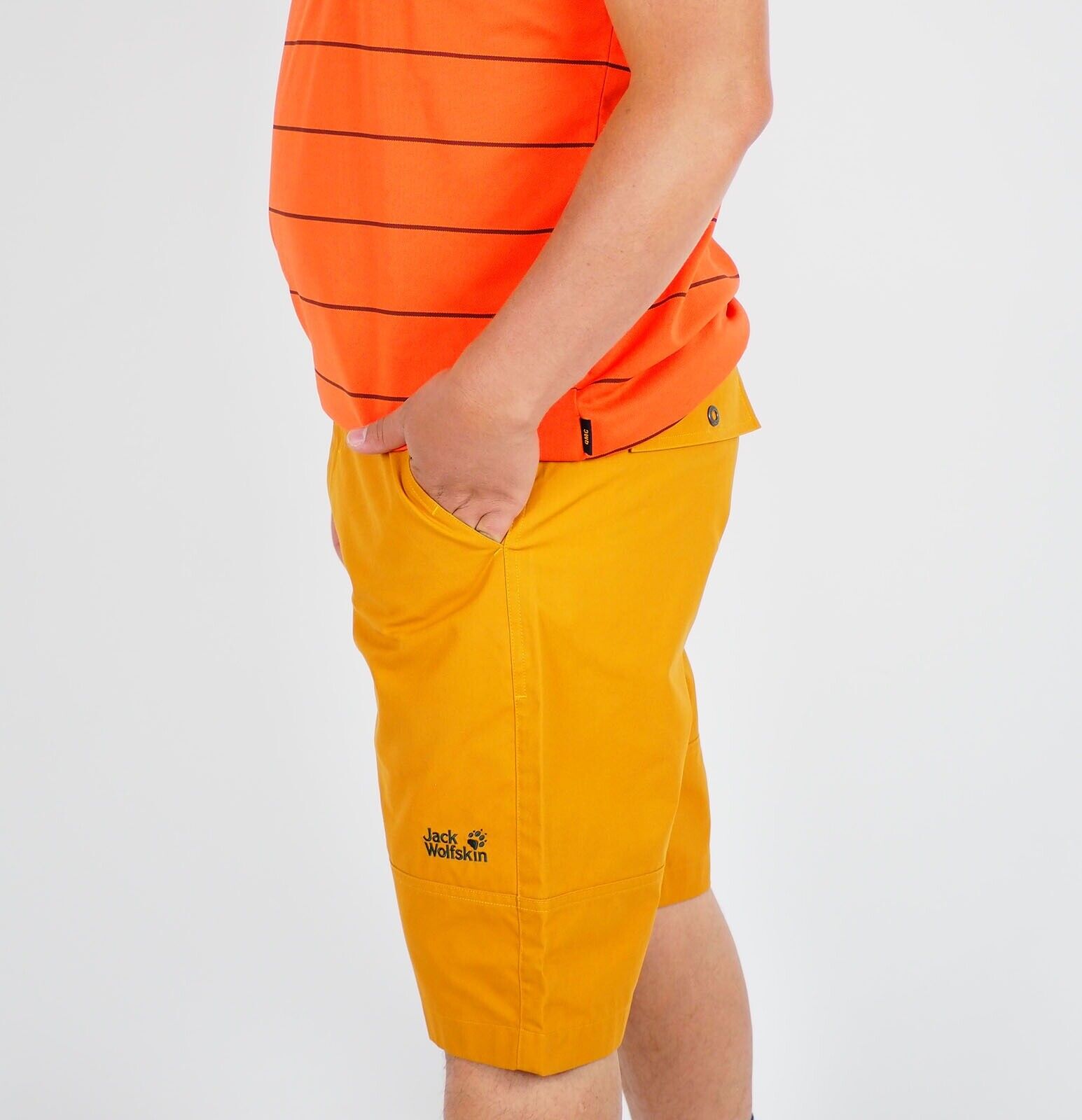 Mens Jack Wolfskin 50110021 Curcuma Orange Regular Fit Casual Outdoors Shorts - London Top Style