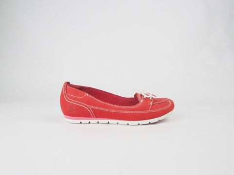 Womens Timberland Ek Belle Island 8952 RM Red Leather Loafet Slips On Shoes - London Top Style