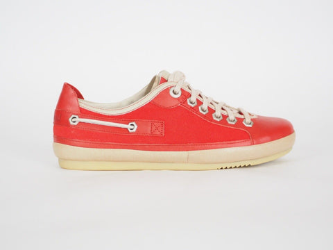 Womens Timberland Vintera Ox 16686 Red Leather Casual Shoes Lace Up Low Trainers