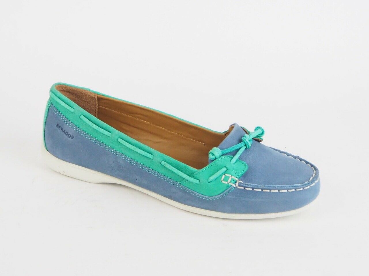 Womens Sebago Felucca Lace B668001 W Leather Lace Up Teal Boat Casual Shoes - London Top Style