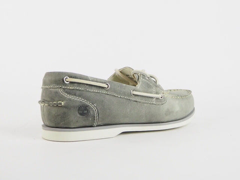 Womens Timberland Damen Amherst 2 Eyed  27618 Grey Leather Lace Up Boat Shoes - London Top Style