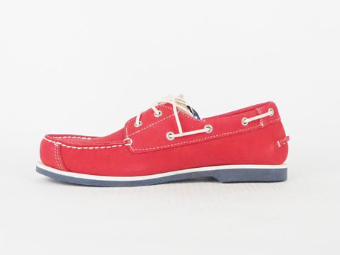 Juniors Timberland Classic 2 Eye Boat 6896R Red Leather Slip On Casual Shoes