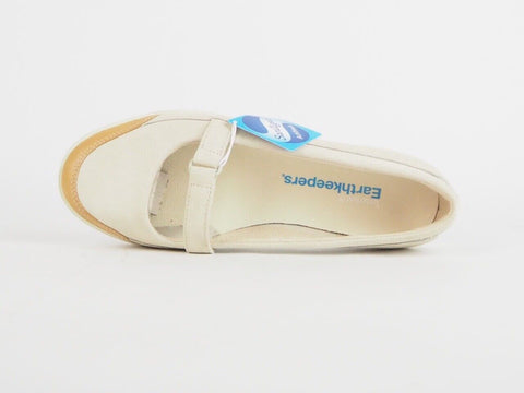 Womens Timberland Earthkeepers Casco Bay MJ 3956R Beige Leather Slip On Loafers