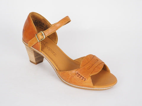 Womens Timberland Montvale 27687 Orange Brown Leather Classic High Heel Sandal