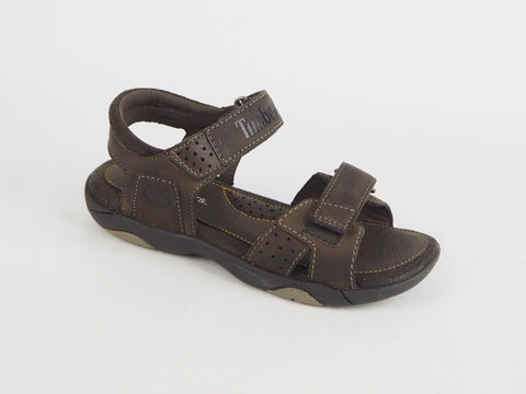 Juniors Timberland Oyster Rover 80982 Brown Leather Touch Fasten Beach Sandals