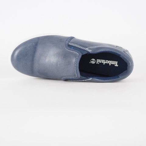Womens Timberland Brattleboro A18SJ Navy Blue Leather Shoes Slip On Low Trainers