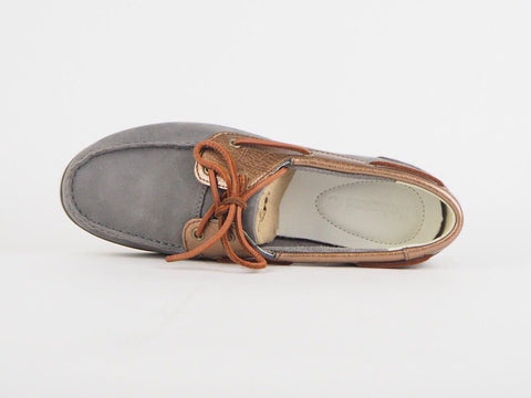 Womens Timberland Classic 2 Eye A1C2H Grey Leather Casual Ladies Boat Shoes