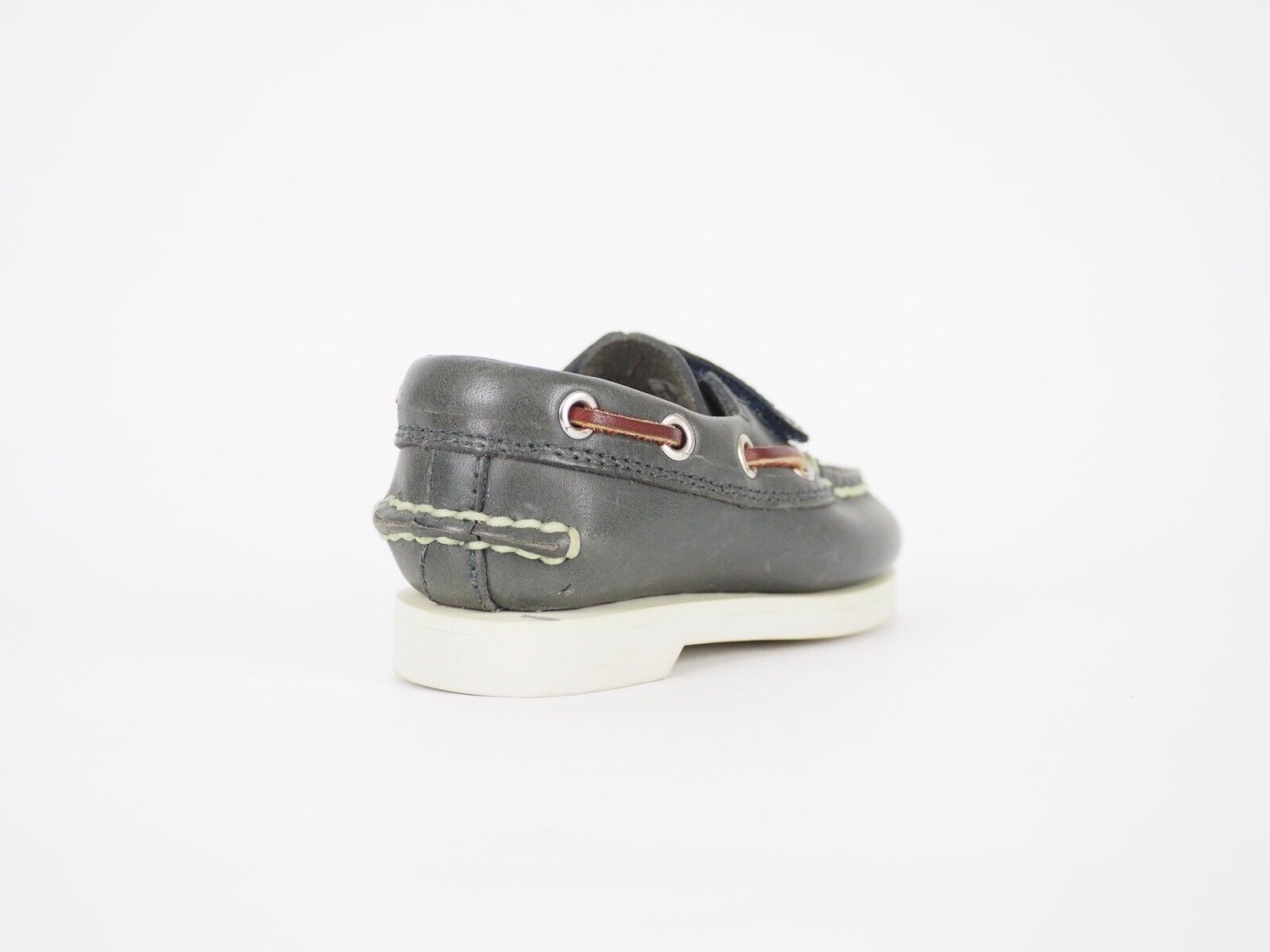 Boys Timberland Classic 25837 Grey Leather Toddlers Casual Strap Boat Shoes - London Top Style