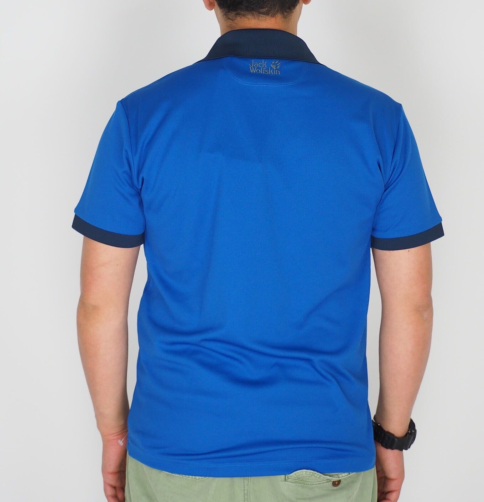 Mens Jack Wolfskin SU15 5006231 Classic Blue Short Sleeve Summer Polo Shirt - London Top Style