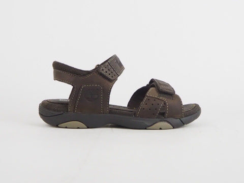 Juniors Timberland Oyster Rover 80982 Brown Leather Touch Fasten Beach Sandals