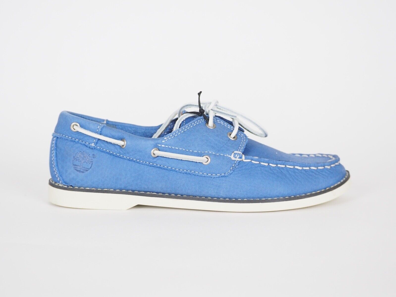 Junior Boys Timberland Classic 2 Eye 1497A Blue Leather Deck Boat Shoes - London Top Style