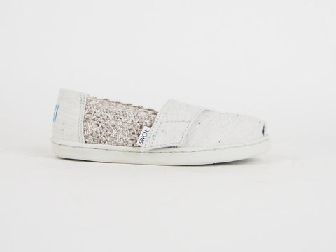 Girls Toms Classic Multi Grey Textile Flats Slip On Out Door Trainers Uk K10 - London Top Style