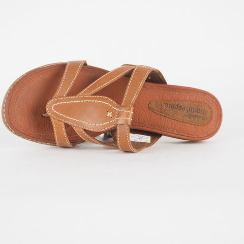 Womens Timberland 8037R Brown Leather Slips On Sandals Summer Holiday Flip Flop