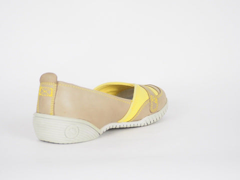 Womens Timberland Richtor 25649 Yellow / Grey Leather Casual Ballerina Shoes