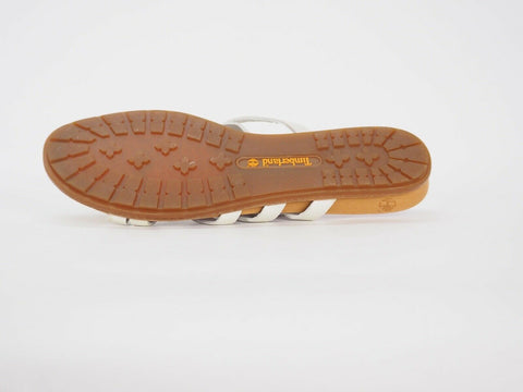 Womens Timberland Knbnk Brds 12677 White Leather Casual Summer Strappy Sliders - London Top Style