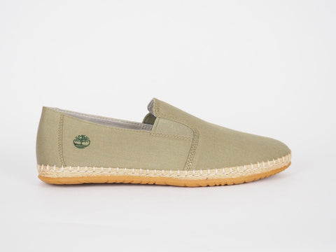 Mens Timberland Burnt Brick A233V Olive Canvas Slips On Casual Loafer Shoes
