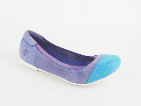 Womens Timberland Ellsworth Toe Cap Ballerina Blue Purple Leather Ladies Shoes