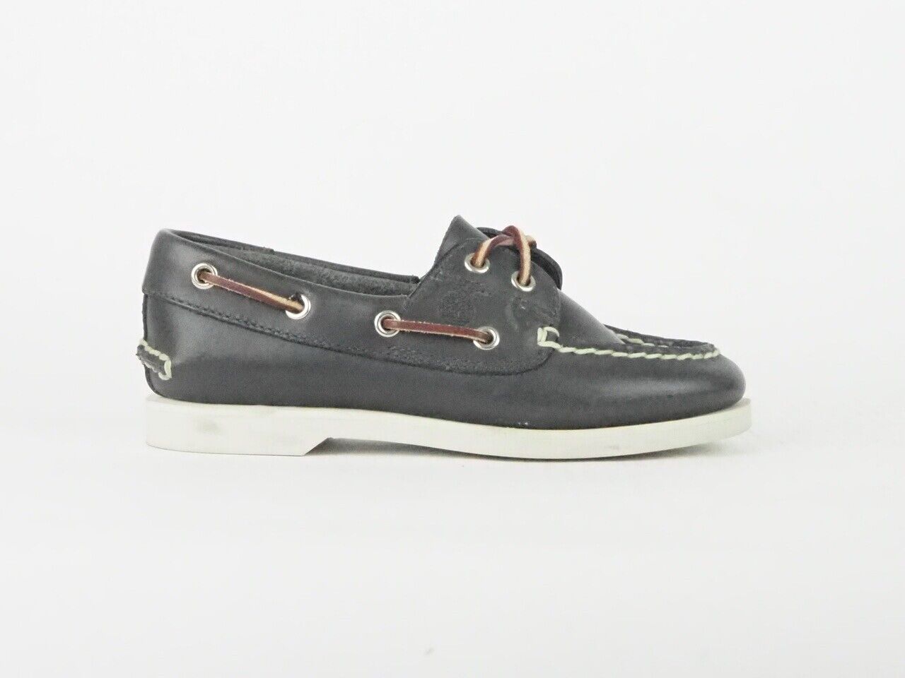 Kids Timberland Classic 2 Eye Boat 25732 Navy Blue Leather Slip On Shoes