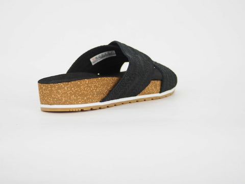 Womens Timberland Malibu Waves A1XXF Black Leather Slipper Casual Summer Sliders - London Top Style