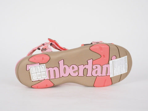 Girls Timberland RVRQST 50992 Pink Leather Casual 2 Strap Summer Kids Sandals