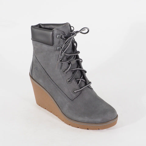Womens Timberland Paris Heights A23Z2 Grey Leather Lace Up Casual Walking Boots