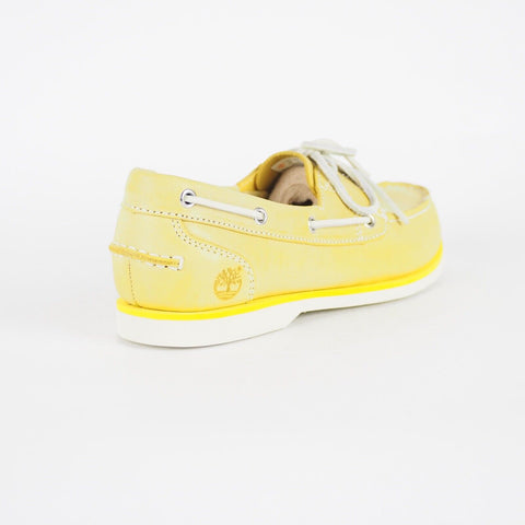 Womens Timberland Classic 2 Eye Unlined A14QA Yellow Leather Boat Shoes