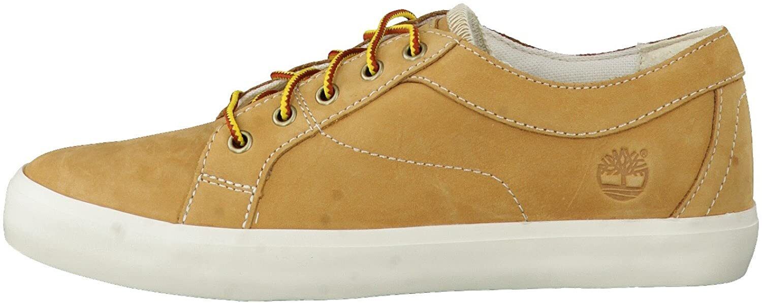 Womens Timberland Brattleboro Sneaker A15S7 Wheat Leather Lace Up Canvas Shoes