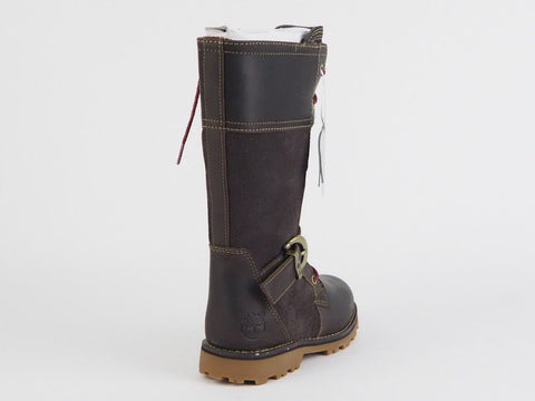 Girls Timberland Ek Asphalt Trail Bethel 5874R Dark Brown Leather Tall Boots