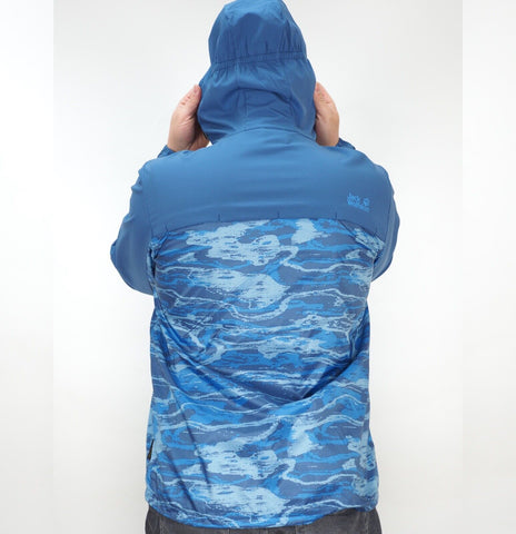 Mens Jack Wolfskin Exhalation 5010611 Ocean Wave Light Hooded Windproof Jacket
