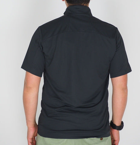 Mens Jack Wolfskin BSL Color Block 1804421 Phantom Half Zip Short Sleeve T Shirt - London Top Style