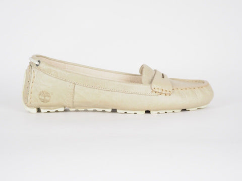 Womens Timberland Classic 27691 Beige Leather Casual Flat Shoes Mocassins