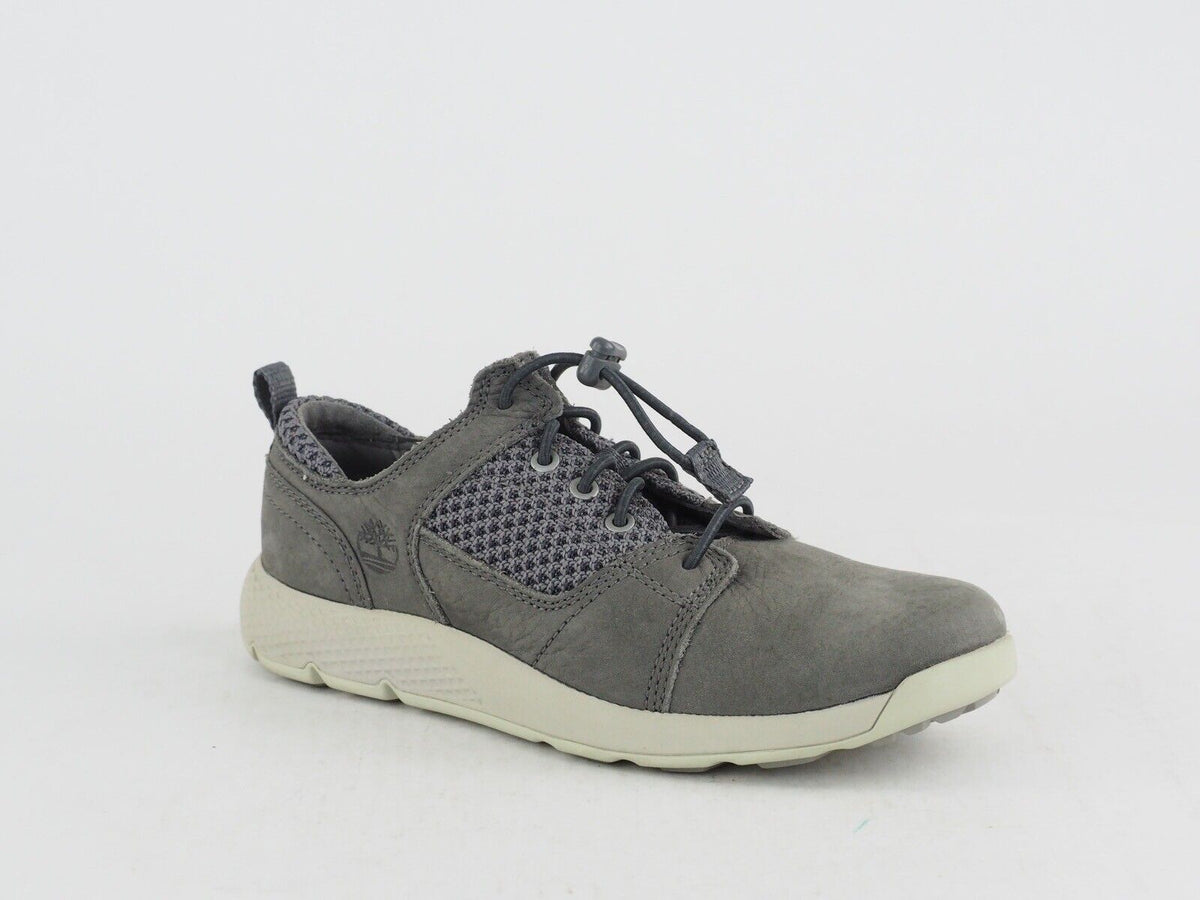 Boys Timberland Flyroam A1067 Grey Leather Lace Up Trainers Kids Sports Shoes - London Top Style