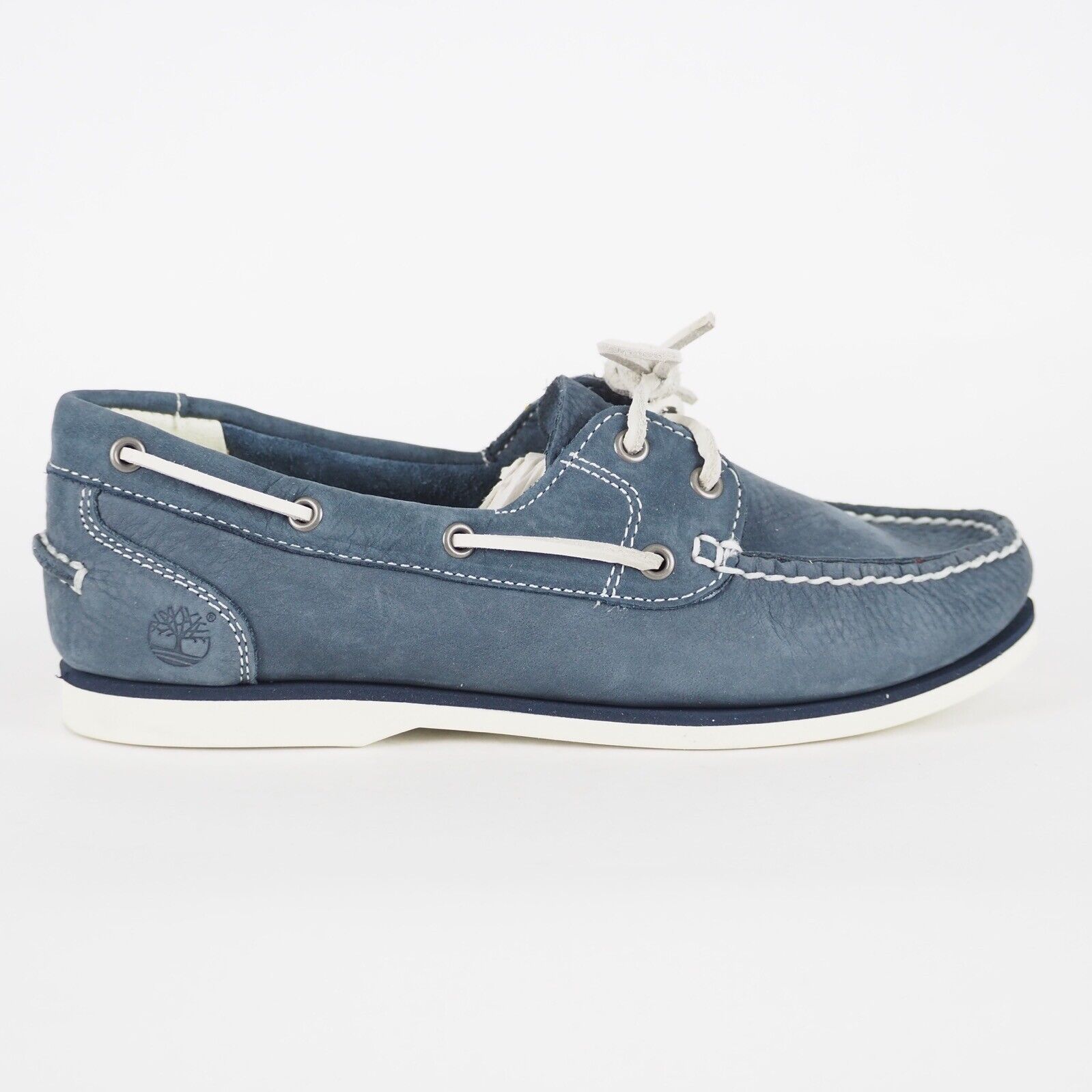 Womens Timberland Lacivert 3937R Blue Leather 2 Eye Laced Casual Boat Shoes