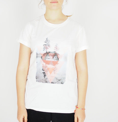 Womens Jack Wolfskin Lake Tee 1806331 Off White Short Sleeve T-Shirt