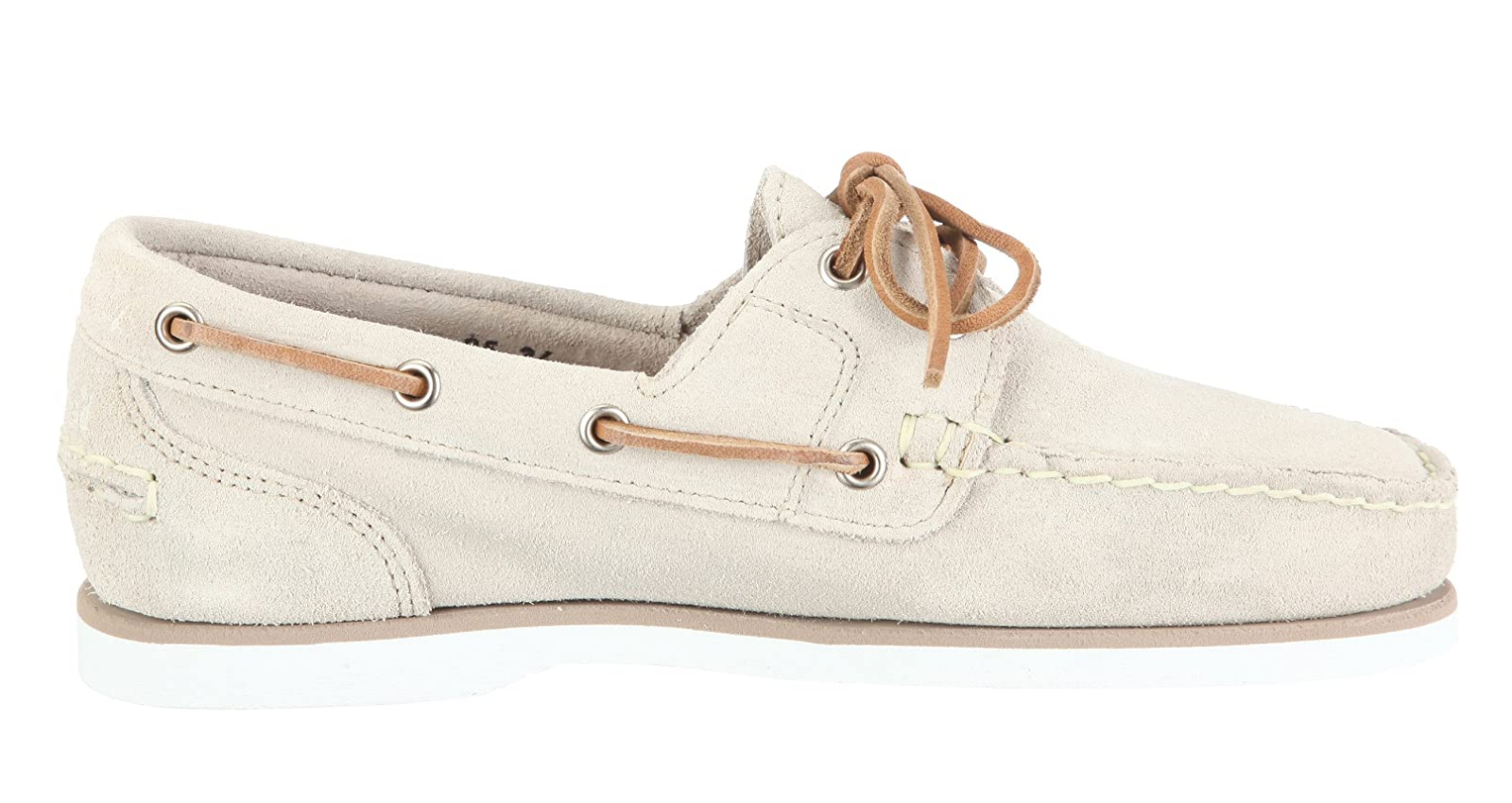 Womens Timberland Amherst 16694 Off White Leather 2 Eye Casual Boat Shoes