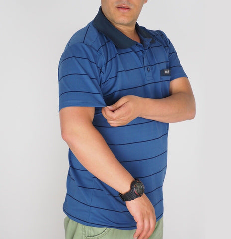Mens Jack Wolfskin Schlern 5011411 Ocean Wave Summer Short Sleeve Polo Shirt - London Top Style