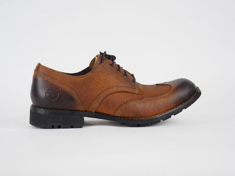 Mens Timberland EK City Premium 5367R Red Brown Leather Smart Ocford Shoes