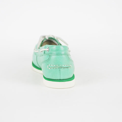 Womens Timberland Classic A14Q5 Mint Green Leather 2 Eye Lace Up Boat Shoes