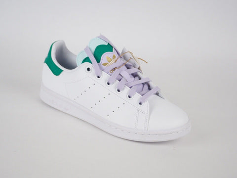 Womens ADIDAS Originals Stan Smith H03942 White / Green Leather Light Trainers