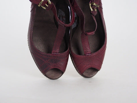 Womens Timberland Maeslin T-Strap 18624 Burgundy Leather Slingback Sandals UK 5