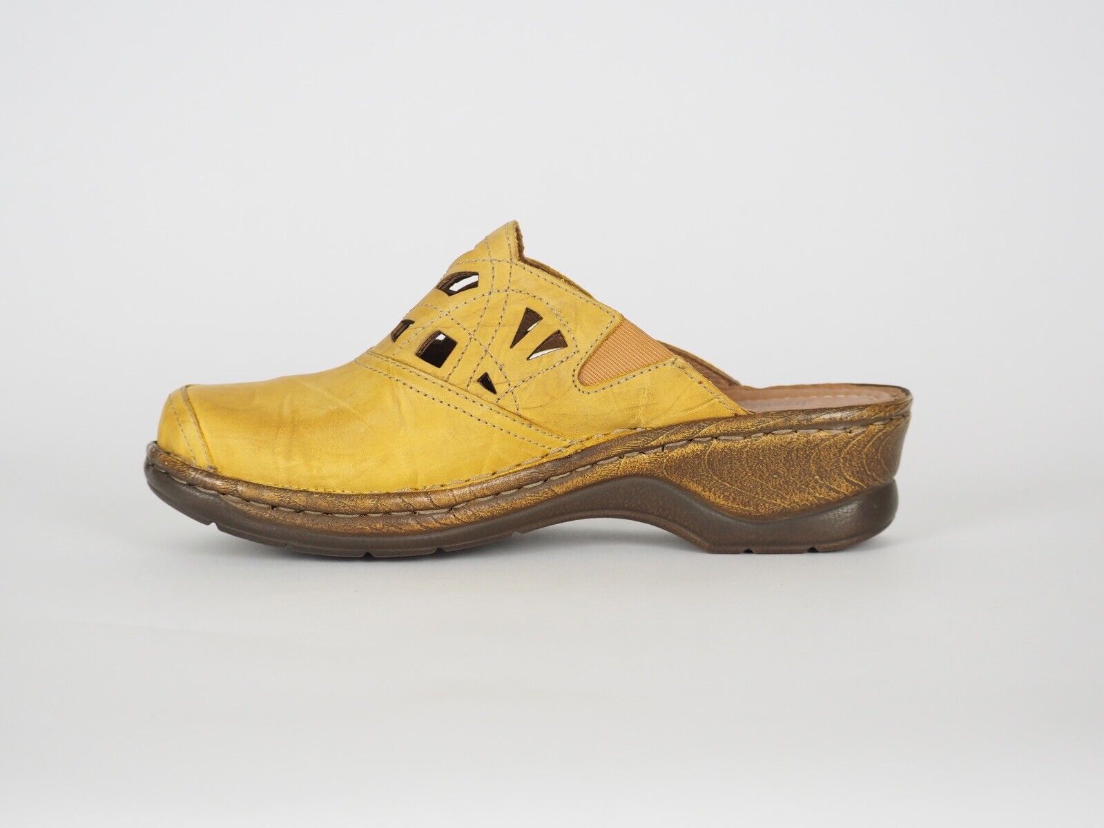Womens Josef Seibel Catalonia 95 800 Capri Yellow Leather Wedges Summer Shoes